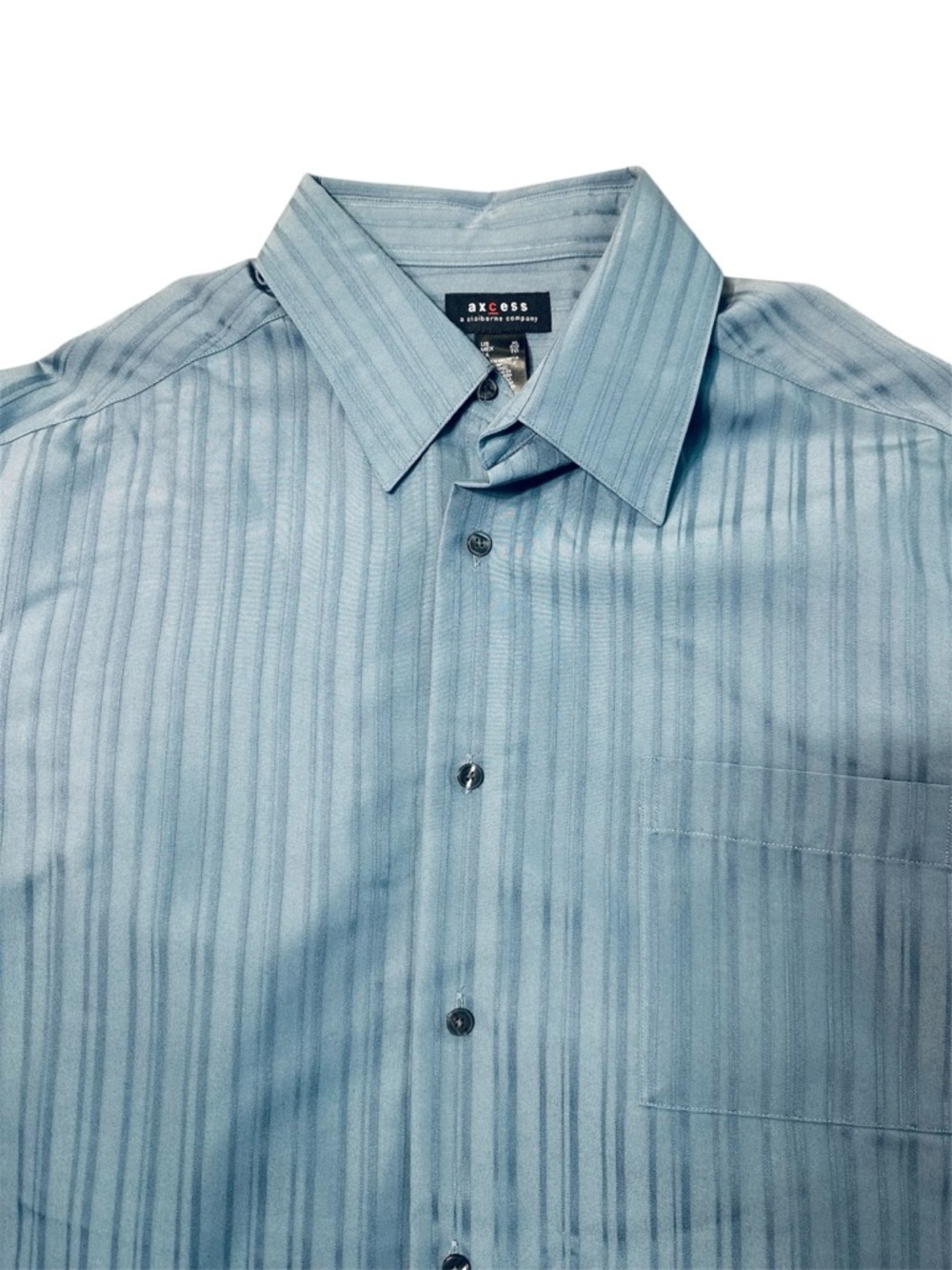Axcess Men's Light Blue Vertical Stripe Dress Shirt